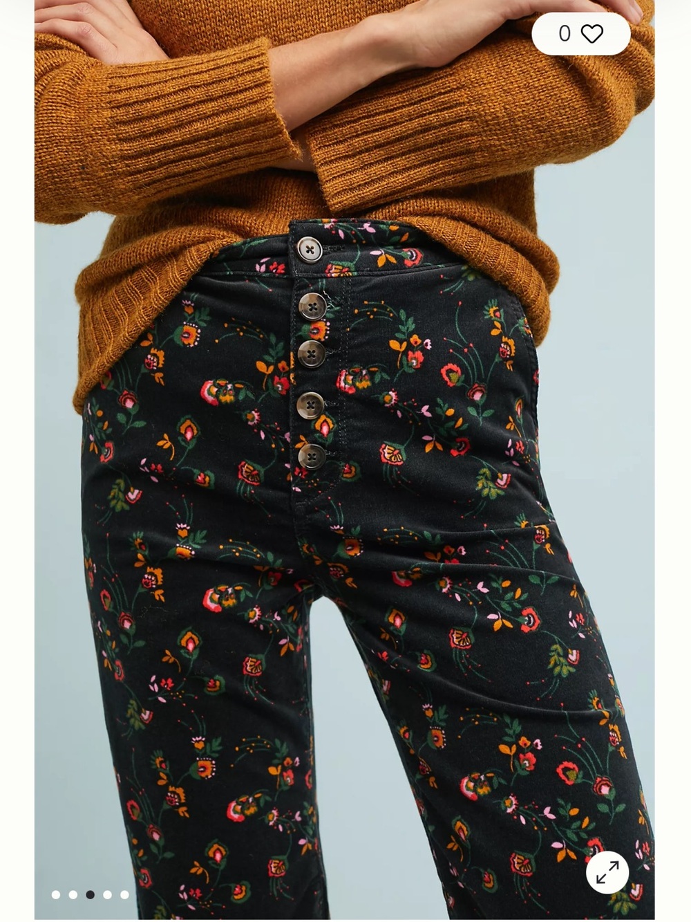 Pilcro and the Letterpress Black Floral Wide-Leg Jeans